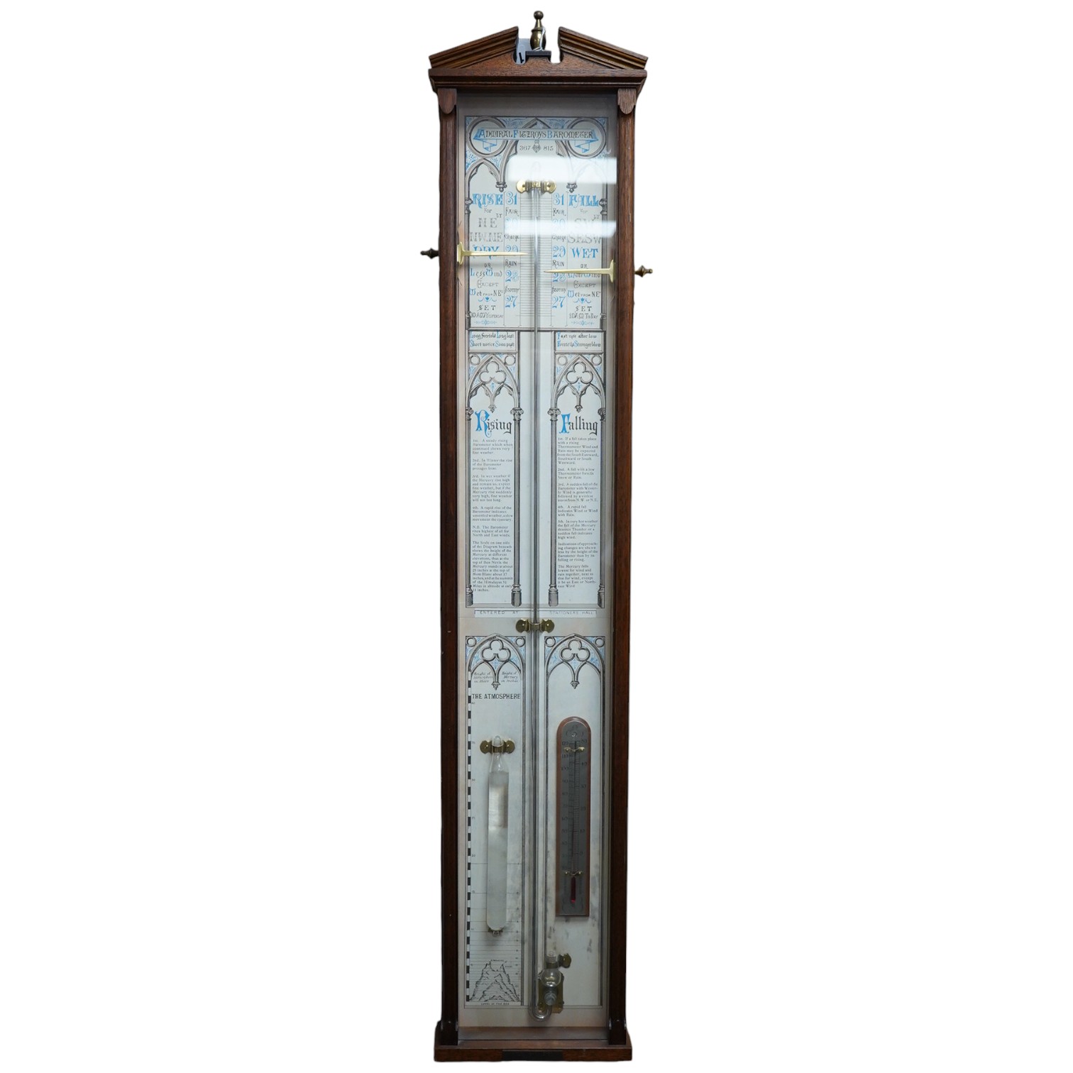 A modern hardwood Fitzroy barometer, 100cm high. Condition - fair to good, untested